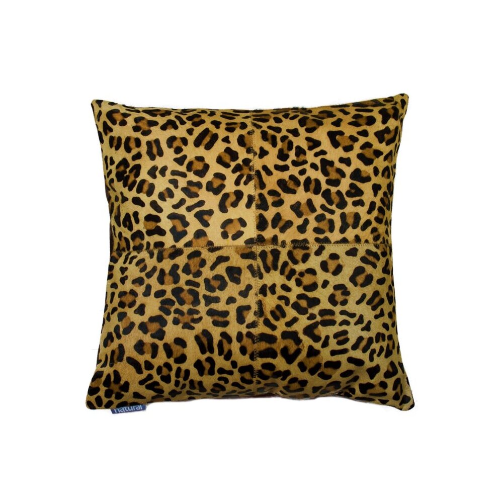 Natural Home Decor Torino Quattro Togo Cowhide Pillow | 1-Piece | Leopard